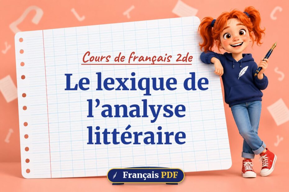 Le lexique de l’analyse littéraire : cours de français 2de, illustration Français PDF