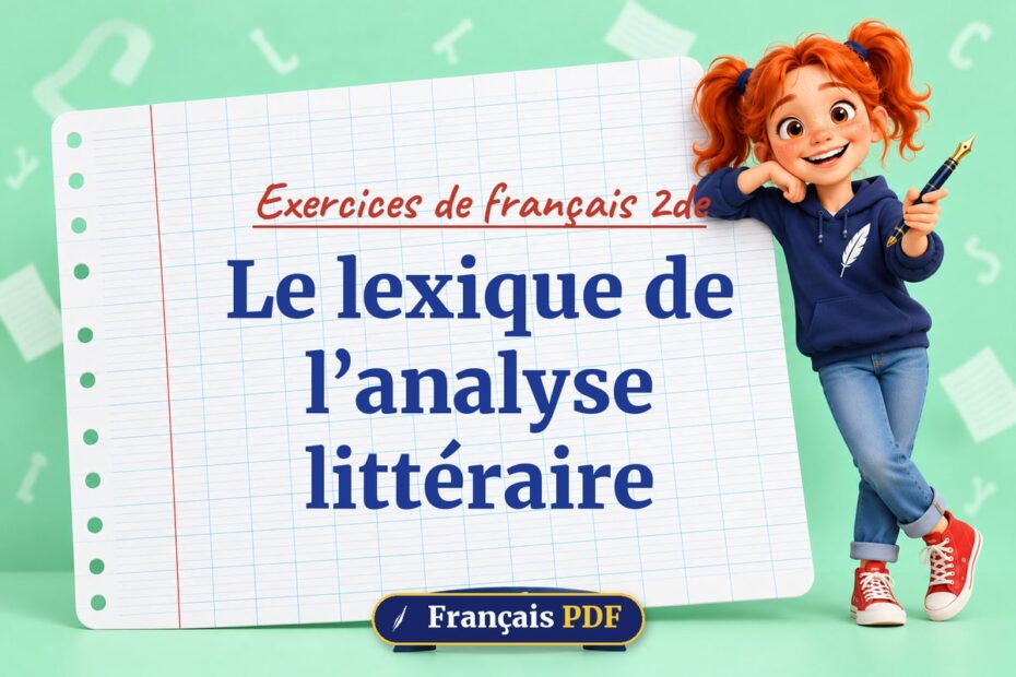 Le lexique de l’analyse littéraire : exercices de français 2de, illustration Français PDF