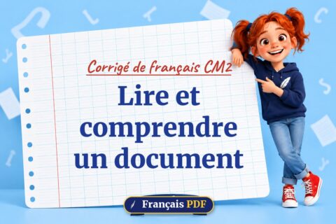 Lire et comprendre un document : corrigé de français cm2, illustration Français PDF