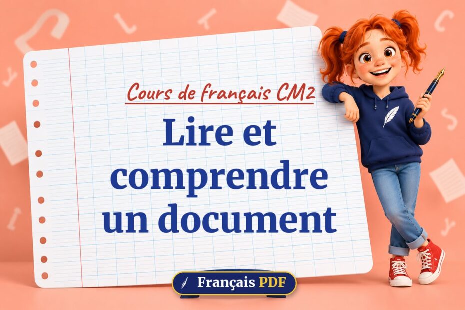 Lire et comprendre un document : cours de français cm2, illustration Français PDF