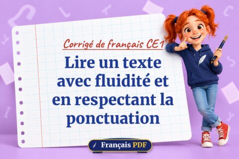 Lire un texte avec fluidité et en respectant la ponctuation : corrigé de français ce1, illustration Français PDF