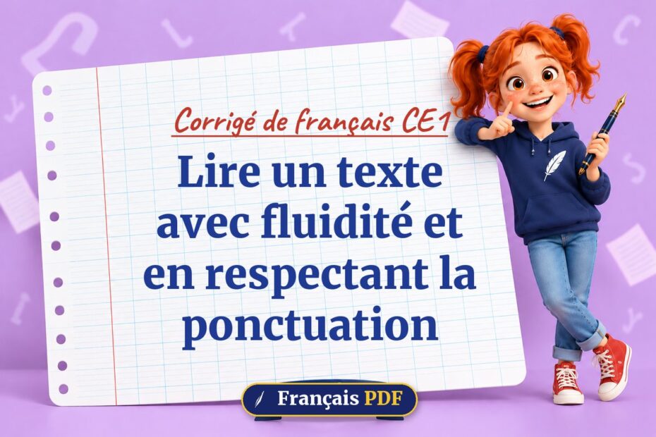 Lire un texte avec fluidité et en respectant la ponctuation : corrigé de français ce1, illustration Français PDF