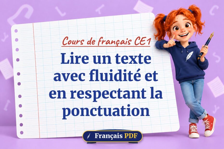 Lire un texte avec fluidité et en respectant la ponctuation : cours de français ce1, illustration Français PDF