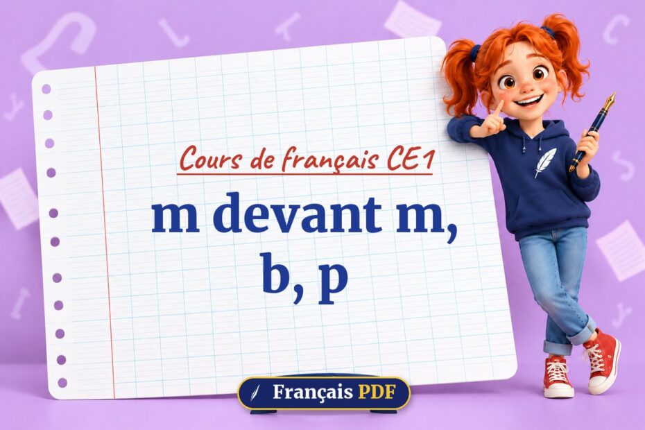 m devant m, b, p : cours de français ce1, illustration Français PDF