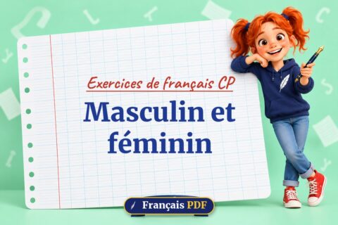 Masculin et féminin : exercices de français cp, illustration Français PDF