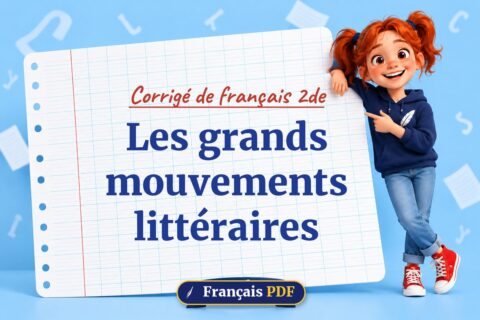 Les grands mouvements littéraires : corrigé de français 2de, illustration Français PDF