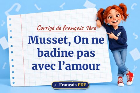 Musset, On ne badine pas avec l’amour : corrigé de français 1ère, illustration Français PDF