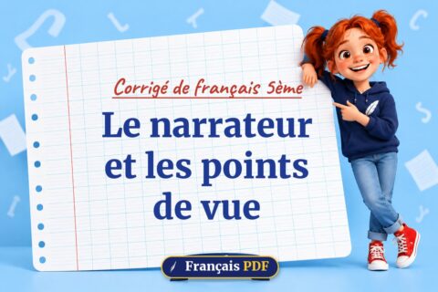 Le narrateur et les points de vue : corrigé de français 5ème, illustration Français PDF
