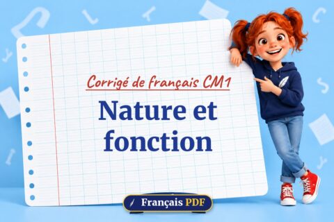 Nature et fonction : corrigé de français cm1, illustration Français PDF