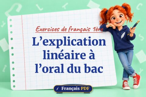 L’explication linéaire à l’oral du bac : exercices de français 1ère, illustration Français PDF