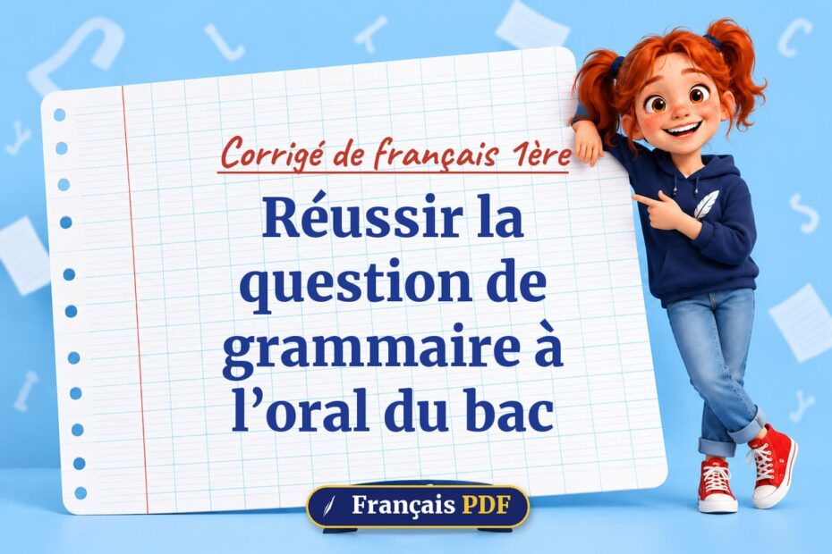 Réussir la question de grammaire à l’oral du bac : corrigé de français 1ère, illustration Français PDF