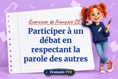 Participer à un débat en respectant la parole des autres : exercices de français ce2, illustration Français PDF