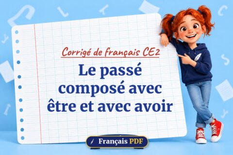 Le passé composé avec être et avec avoir : corrigé de français ce2, illustration Français PDF