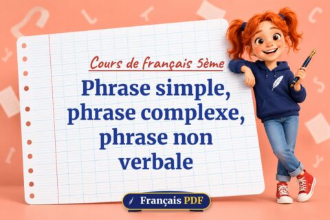 Phrase simple, phrase complexe, phrase non verbale : cours de français 5ème, illustration Français PDF