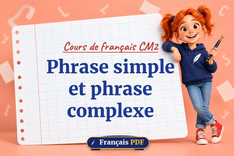 Phrase simple et phrase complexe : cours de français cm2, illustration Français PDF