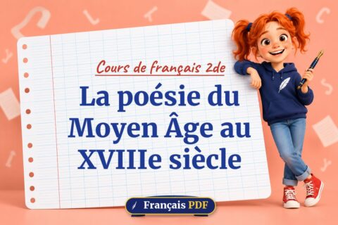 La poésie du Moyen Âge au XVIIIe siècle : cours de français 2de, illustration Français PDF