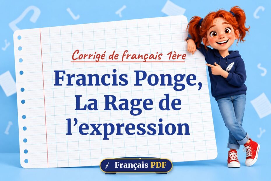 Francis Ponge, La Rage de l’expression : corrigé de français 1ère, illustration Français PDF