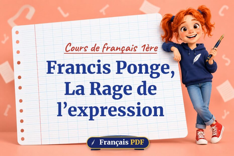 Francis Ponge, La Rage de l’expression : cours de français 1ère, illustration Français PDF