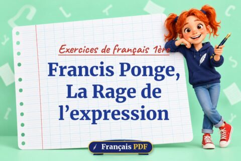 Francis Ponge, La Rage de l’expression : exercices de français 1ère, illustration Français PDF