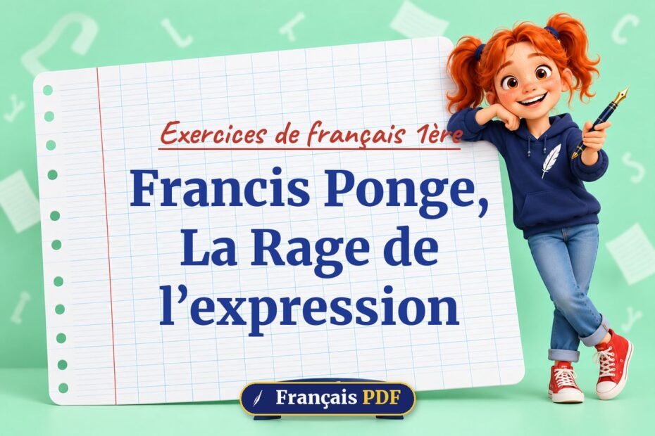 Francis Ponge, La Rage de l’expression : exercices de français 1ère, illustration Français PDF