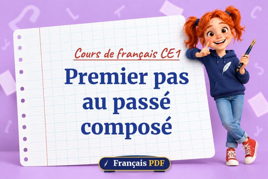 Premier pas au passé composé : cours de français ce1, illustration Français PDF
