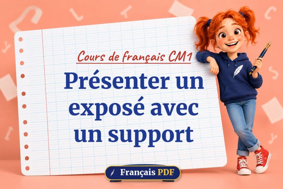 Présenter un exposé avec un support : cours de français cm1, illustration Français PDF