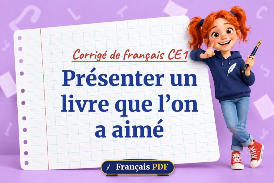Présenter un livre que l’on a aimé : corrigé de français ce1, illustration Français PDF