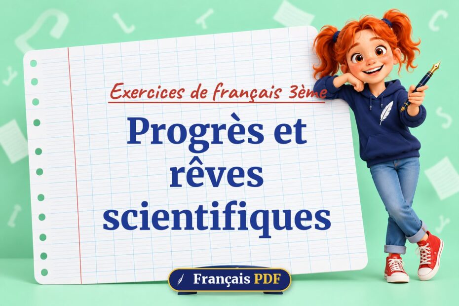Progrès et rêves scientifiques : exercices de français 3ème, illustration Français PDF