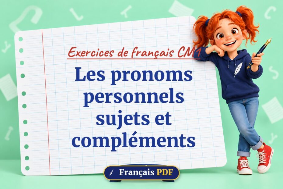 Les pronoms personnels sujets et compléments : exercices de français cm1, illustration Français PDF