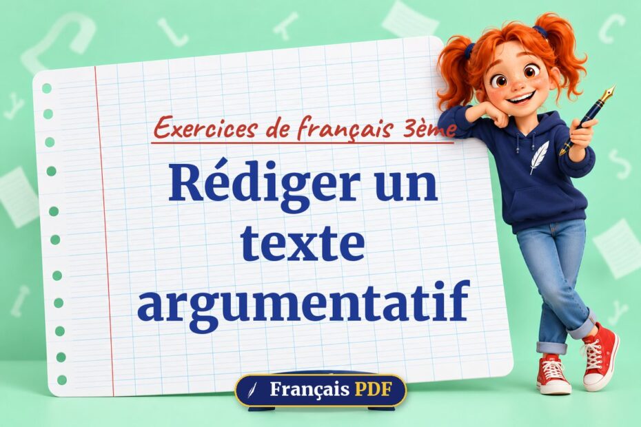 Rédiger un texte argumentatif : exercices de français 3ème, illustration Français PDF