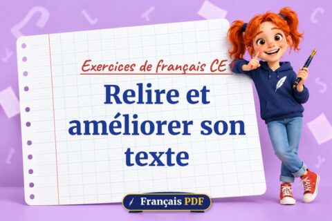 Relire et améliorer son texte : exercices de français ce1, illustration Français PDF