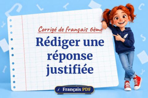 Rédiger une réponse justifiée : corrigé de français 6ème, illustration Français PDF