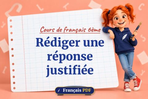 Rédiger une réponse justifiée : cours de français 6ème, illustration Français PDF