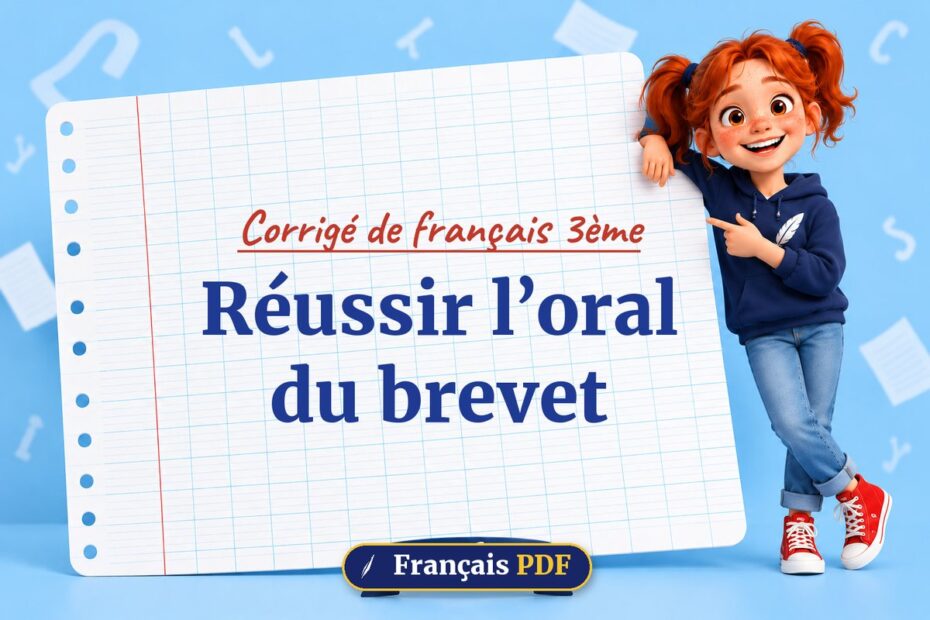Réussir l’oral du brevet : corrigé de français 3ème, illustration Français PDF