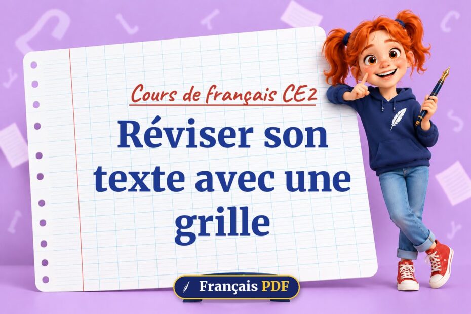 Réviser son texte avec une grille : cours de français ce2, illustration Français PDF