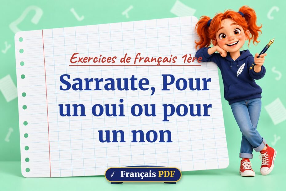 Sarraute, Pour un oui ou pour un non : exercices de français 1ère, illustration Français PDF