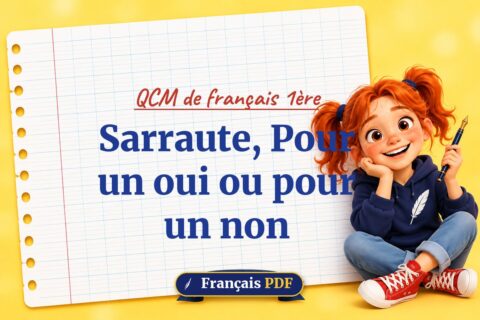 Sarraute, Pour un oui ou pour un non : QCM de français 1ère, illustration Français PDF
