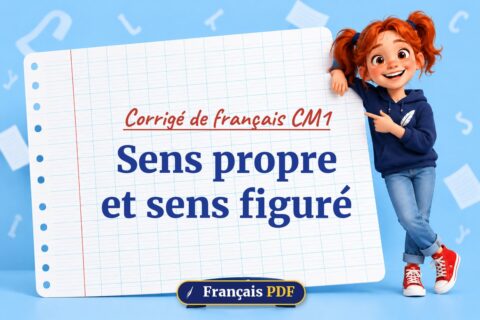 Sens propre et sens figuré : corrigé de français cm1, illustration Français PDF