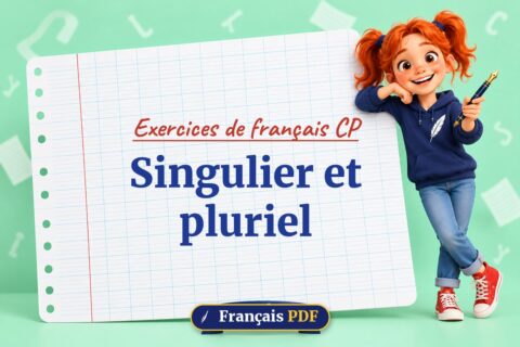 Singulier et pluriel : exercices de français cp, illustration Français PDF