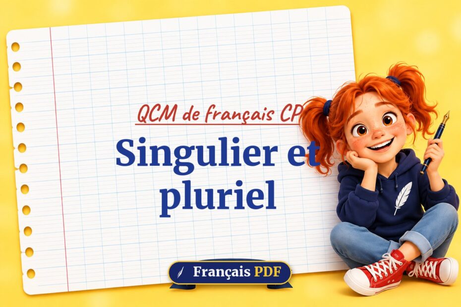 Singulier et pluriel : QCM de français cp, illustration Français PDF