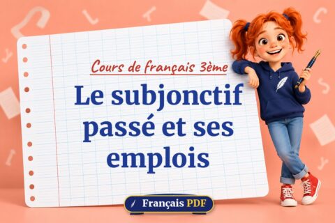Le subjonctif passé et ses emplois : cours de français 3ème, illustration Français PDF