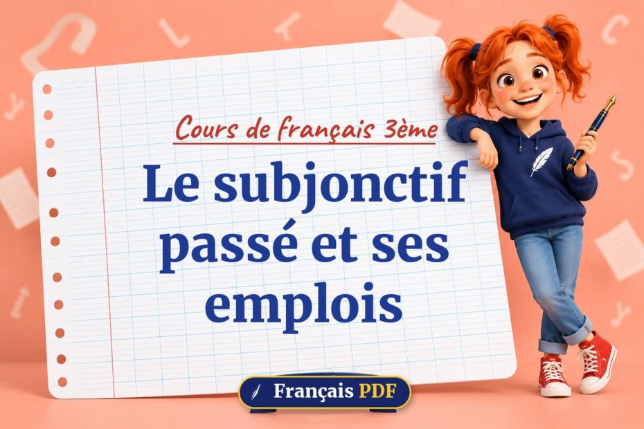 Le subjonctif passé et ses emplois : cours de français 3ème, illustration Français PDF