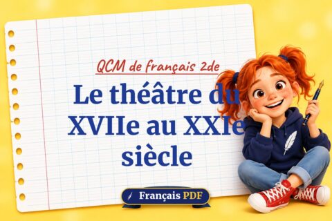 Le théâtre du XVIIe au XXIe siècle : QCM de français 2de, illustration Français PDF
