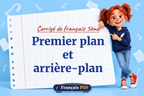Premier plan et arrière-plan : corrigé de français 5ème, illustration Français PDF