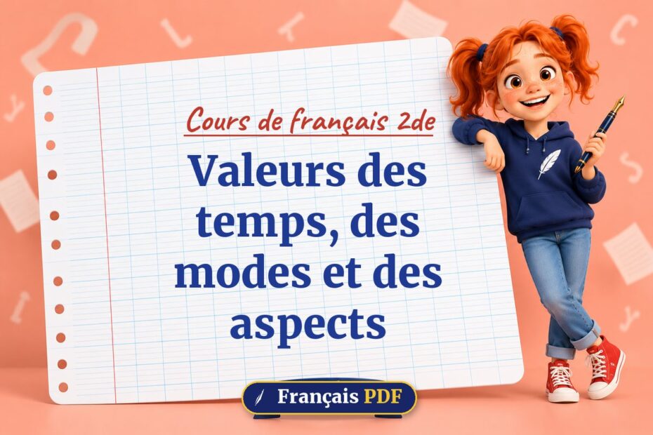 Valeurs des temps, des modes et des aspects : cours de français 2de, illustration Français PDF