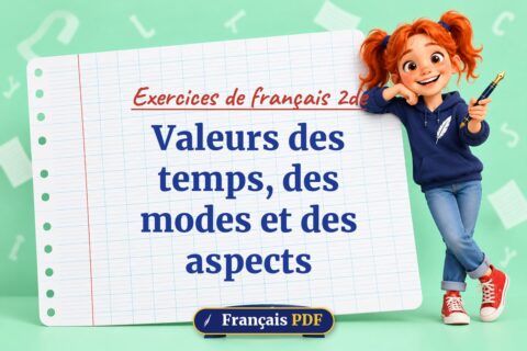 Valeurs des temps, des modes et des aspects : exercices de français 2de, illustration Français PDF