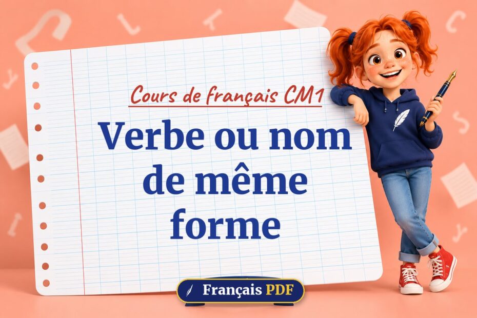 Verbe ou nom de même forme : cours de français cm1, illustration Français PDF