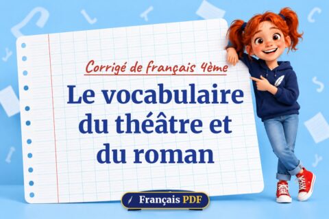 Le vocabulaire du théâtre et du roman : corrigé de français 4ème, illustration Français PDF