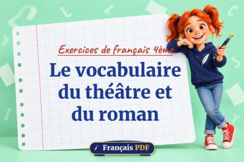 Le vocabulaire du théâtre et du roman : exercices de français 4ème, illustration Français PDF