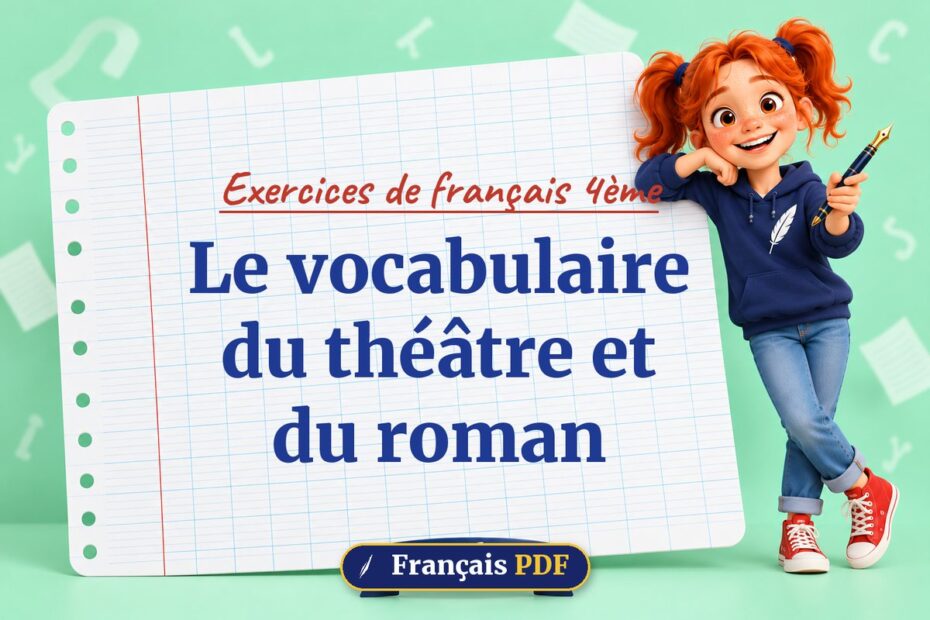 Le vocabulaire du théâtre et du roman : exercices de français 4ème, illustration Français PDF
